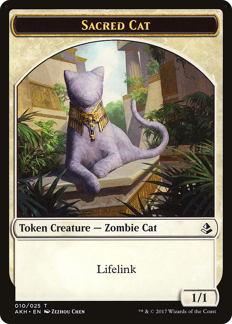 Sacred Cat Token (AKH-010) [Tokens] Amonkhet Tokens Foil MTG Single Wizards of the Coast
