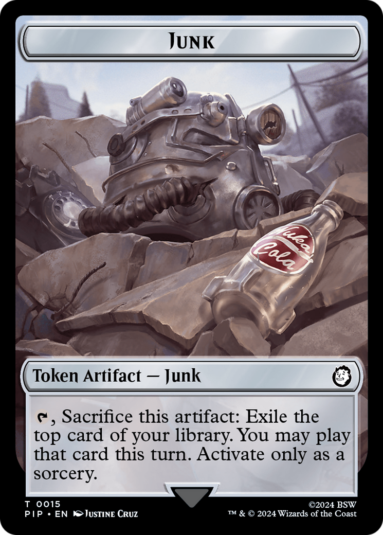Junk // Robot Double-Sided Token [Tokens] Fallout Tokens MTG Single Magic: The Gathering