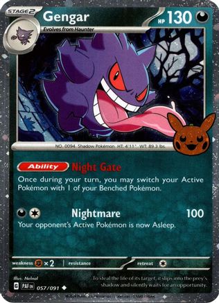 Gengar (Cosmos Holo) (57) Holofoil [Misc: Trick or Trade BOOster Bundle 2024] Pokemon Single Pokémon