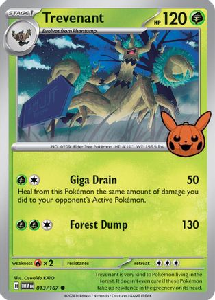 Trevenant (13) [Misc: Trick or Trade BOOster Bundle 2024] Pokemon Single Pokémon