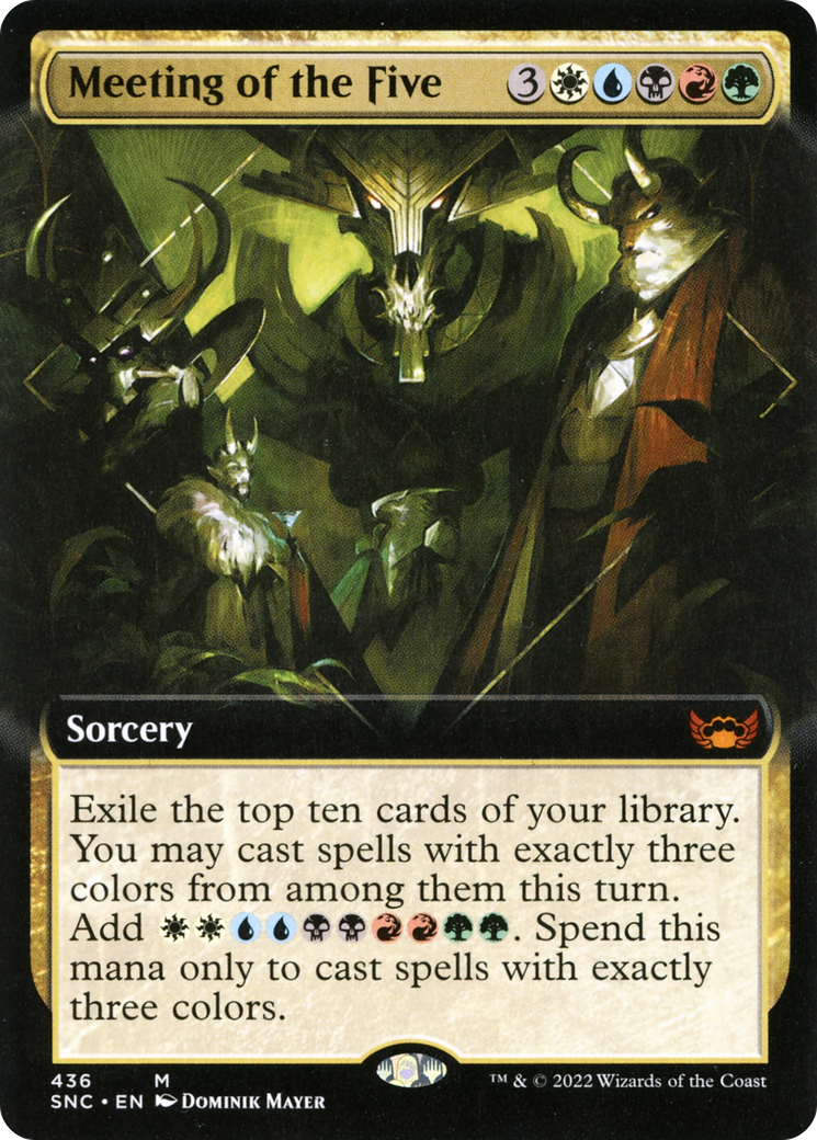 Meeting of the Five (SNC-436) [Streets of New Capenna] (Extended Art) Foil MTG Single Wizards of the Coast