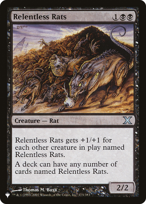 Relentless Rats (LIST-173/383) [Mystery Booster] The List MTG Single Wizards of the Coast