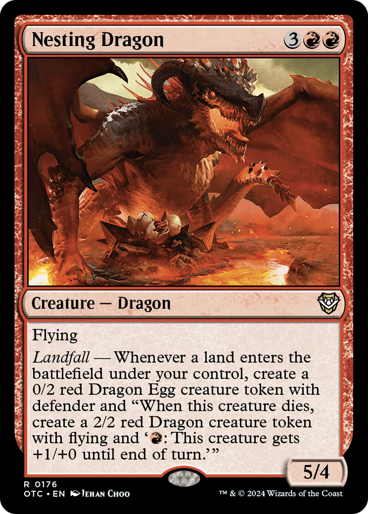 Nesting Dragon (OTC-176) [Outlaws of Thunder Junction Commander] MTG Single Wizards of the Coast