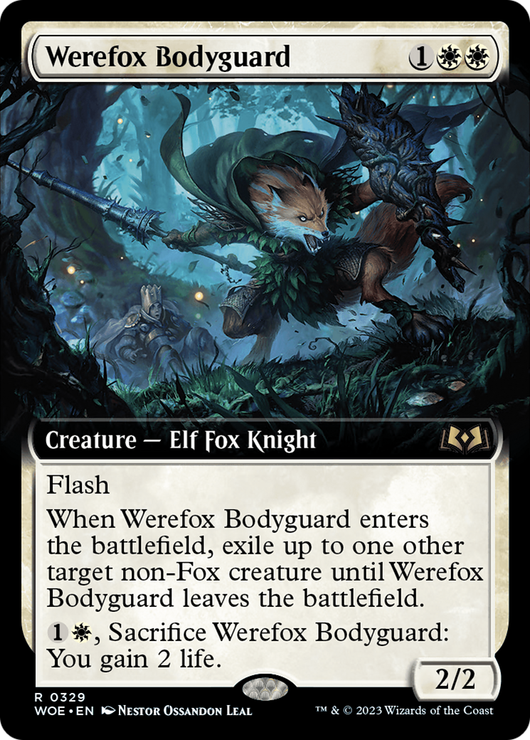 Werefox Bodyguard (WOE-329) [Wilds of Eldraine] (Extended Art) Foil MTG Single Wizards of the Coast