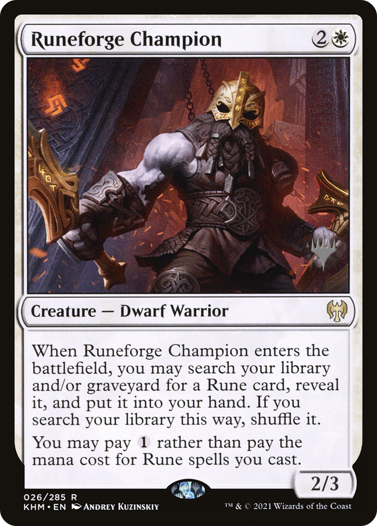 Runeforge Champion (PPKHM-26P) [Kaldheim Promos] MTG Single Wizards of the Coast
