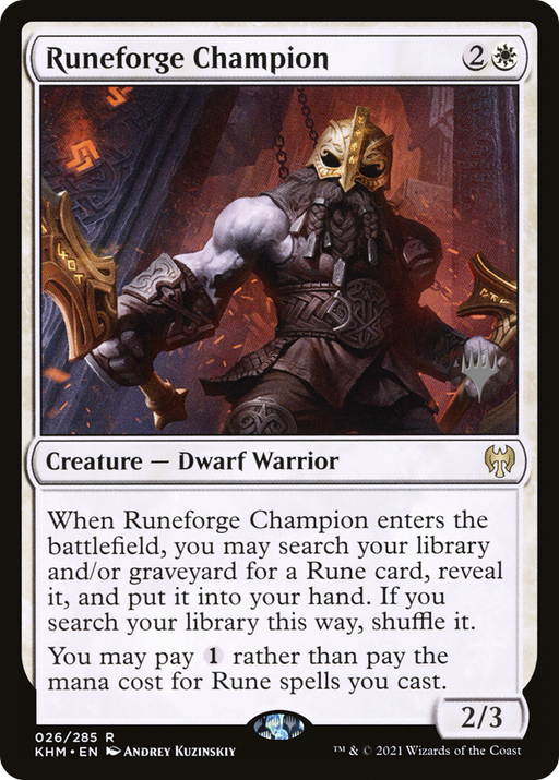 Runeforge Champion (PPKHM-26P) [Kaldheim Promos] MTG Single Wizards of the Coast