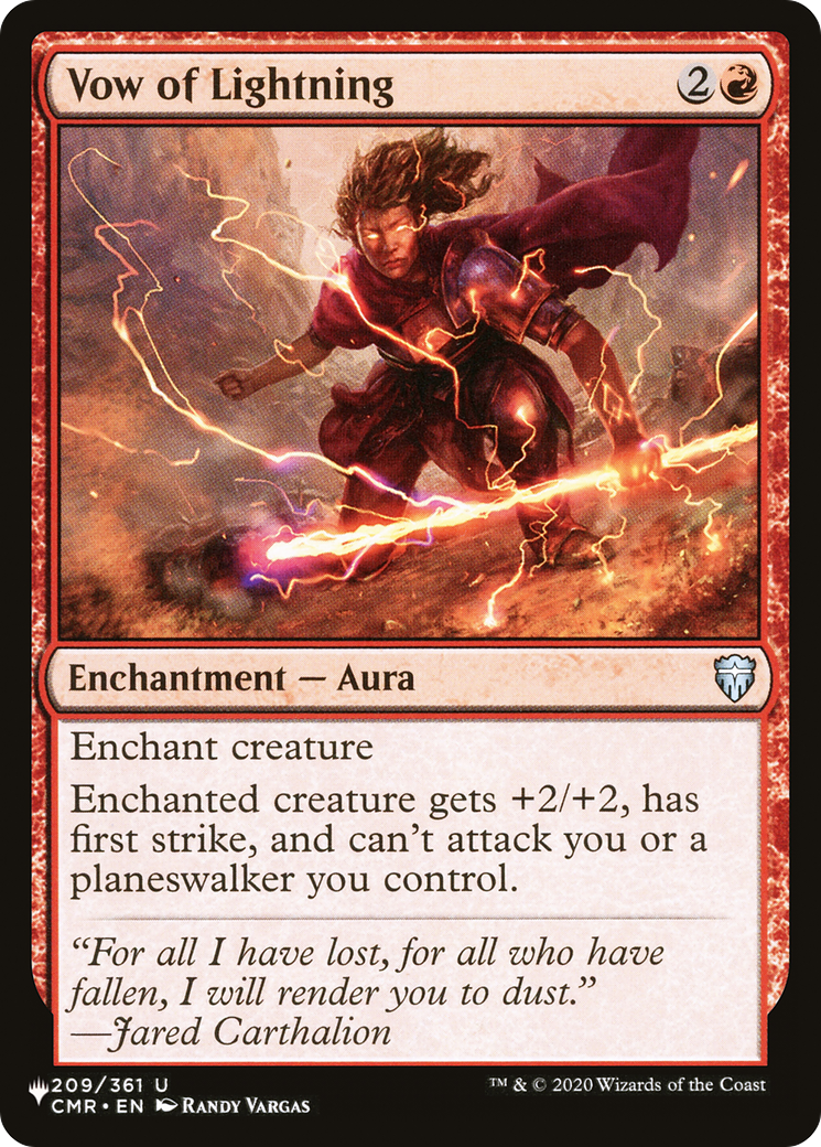 Vow of Lightning (LIST-CMR-209) [Mystery Booster] The List MTG Single Wizards of the Coast