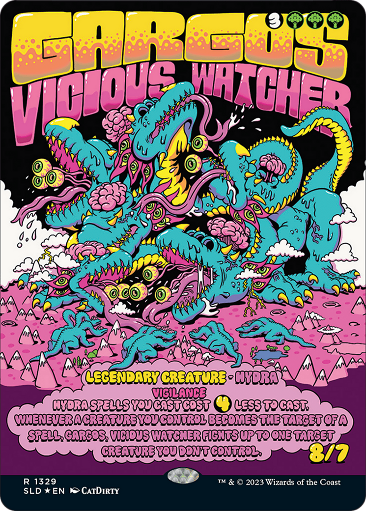 Gargos, Vicious Watcher (SLD-1329) [Secret Lair] Drop (Borderless) Foil MTG Single Wizards of the Coast