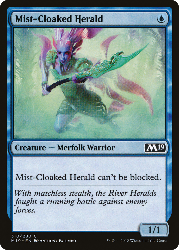 Mist-Cloaked Herald (M19-310) [Core Set 2019] MTG Single Wizards of the Coast