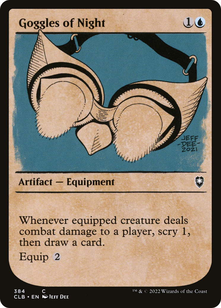 Goggles of Night (CLB-384) [Commander Legends: Battle for Baldur's Gate] (Showcase) MTG Single Wizards of the Coast