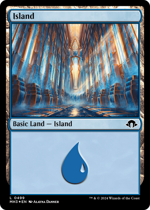 Island (0499) (Ripple Foil) (MH3-499) [Modern Horizons 3] Foil MTG Single Wizards of the Coast