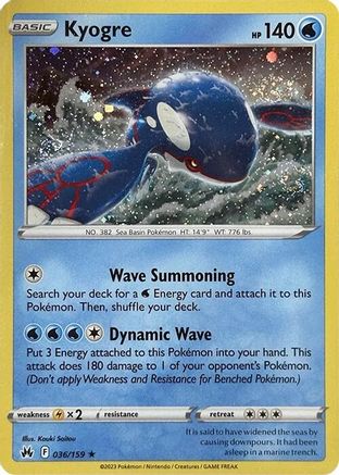 Kyogre - 036/159 (Pixel Holo) Holofoil [Misc: Cards & Products] Pokemon Single Pokémon