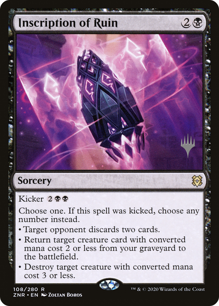 Inscription of Ruin (PPZNR-108P) [Zendikar Rising Promos] Foil MTG Single Wizards of the Coast