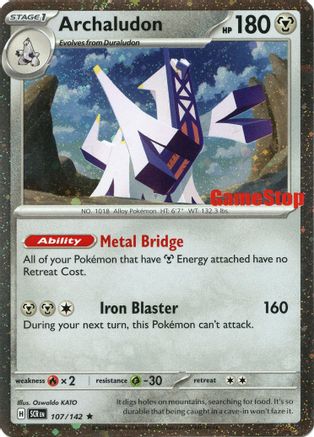 Archaludon (Cosmos Holo) (Gamestop Exclusive) (107) Holofoil [Misc: Cards & Products] Pokemon Single Pokémon