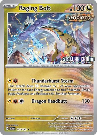 Raging Bolt (Cosmo Holo) (Best Buy) (111) Holofoil [Misc: Cards & Products] Pokemon Single Pokémon