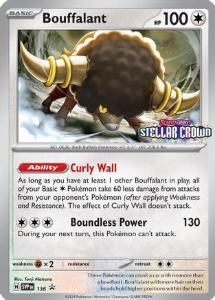 Bouffalant - 136 (136) Holofoil [Promos: SV Promo Cards] Pokemon Single Pokémon