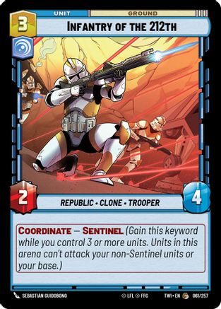 Infantry of the 212th (061/257)[Twilight of the Republic] Star Wars: Unlimited Single Disney
