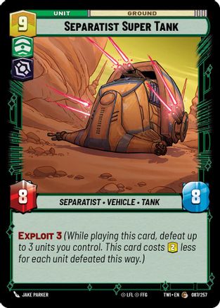 Separatist Super Tank (087/257) [Twilight of the Republic] Foil Star Wars: Unlimited Single Disney