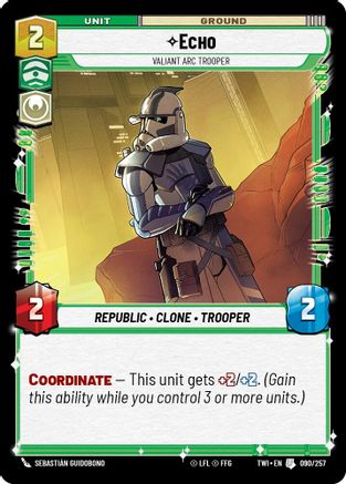 Echo - Valiant Arc Trooper (090/257)[Twilight of the Republic] Star Wars: Unlimited Single Disney