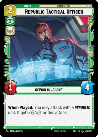 Republic Tactical Officer (091/257) [Twilight of the Republic] Foil Star Wars: Unlimited Single Disney
