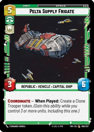 Pelta Supply Frigate (095/257) [Twilight of the Republic] Foil Star Wars: Unlimited Single Disney