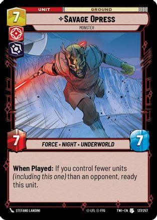 Savage Opress - Monster (137/257) [Twilight of the Republic] Foil Star Wars: Unlimited Single Disney