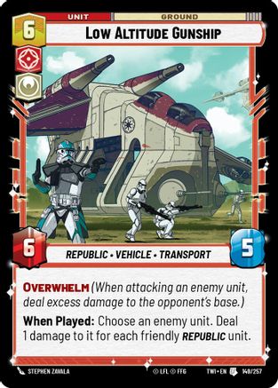 Low Altitude Gunship (149/257) [Twilight of the Republic] Foil Star Wars: Unlimited Single Disney
