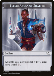 Treasure (20) // Teferi Akosa of Zhalfir Emblem Double-Sided Token [Tokens] March of the Machine Tokens MTG Single Magic: The Gathering