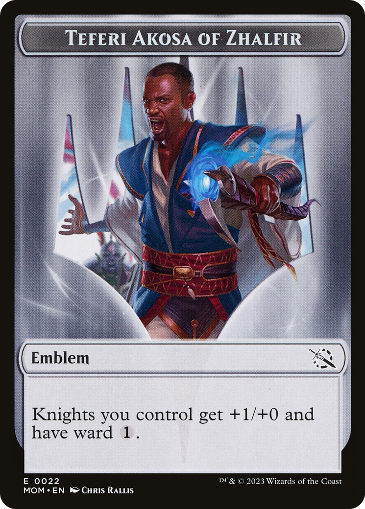 Treasure (20) // Teferi Akosa of Zhalfir Emblem Double-Sided Token [Tokens] March of the Machine Tokens MTG Single Magic: The Gathering
