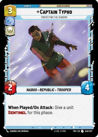 Captain Typho - Protecting the Senator (046/257) [Twilight of the Republic] Foil Star Wars: Unlimited Single Disney