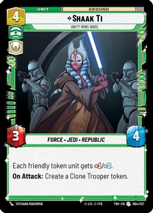 Shaak Ti - Unity Wins Wars (094/257) [Twilight of the Republic] Star Wars: Unlimited Single Disney