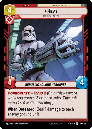 Hevy - Staunch Martyr (164/257) [Twilight of the Republic] Foil Star Wars: Unlimited Single Disney