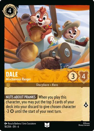 Dale - Mischievous Ranger (18/204) [Azurite Sea] Lorcana Single Disney