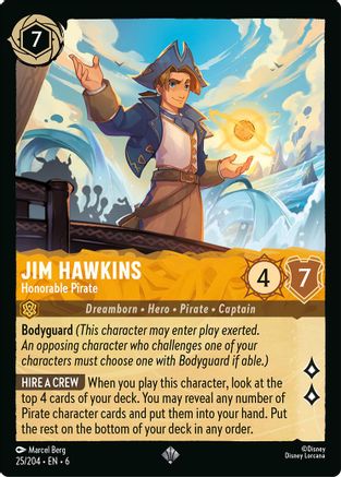 Jim Hawkins - Honorable Pirate (25/204) [Azurite Sea] Lorcana Single Disney