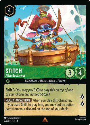 Stitch - Alien Buccaneer (72/204) [Azurite Sea] Lorcana Single Disney