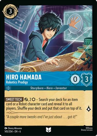 Hiro Hamada - Robotics Prodigy (145/204) [Azurite Sea] Cold Foil Lorcana Single Disney