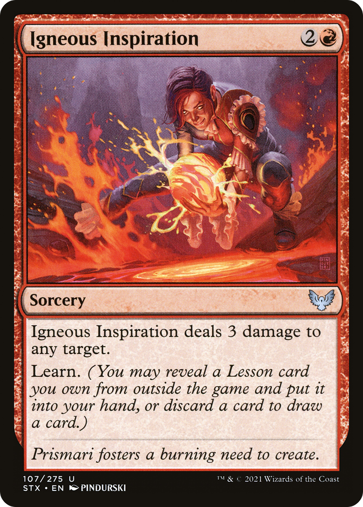Igneous Inspiration (STX-107) [Strixhaven: School of Mages] Foil MTG Single Wizards of the Coast