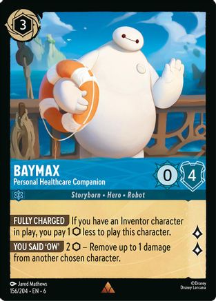 Baymax - Personal Healthcare Companion (156/204) [Azurite Sea] Cold Foil Lorcana Single Disney