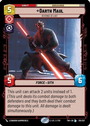 Darth Maul - Revenge at Last (135/257)[Twilight of the Republic] Star Wars: Unlimited Single Disney