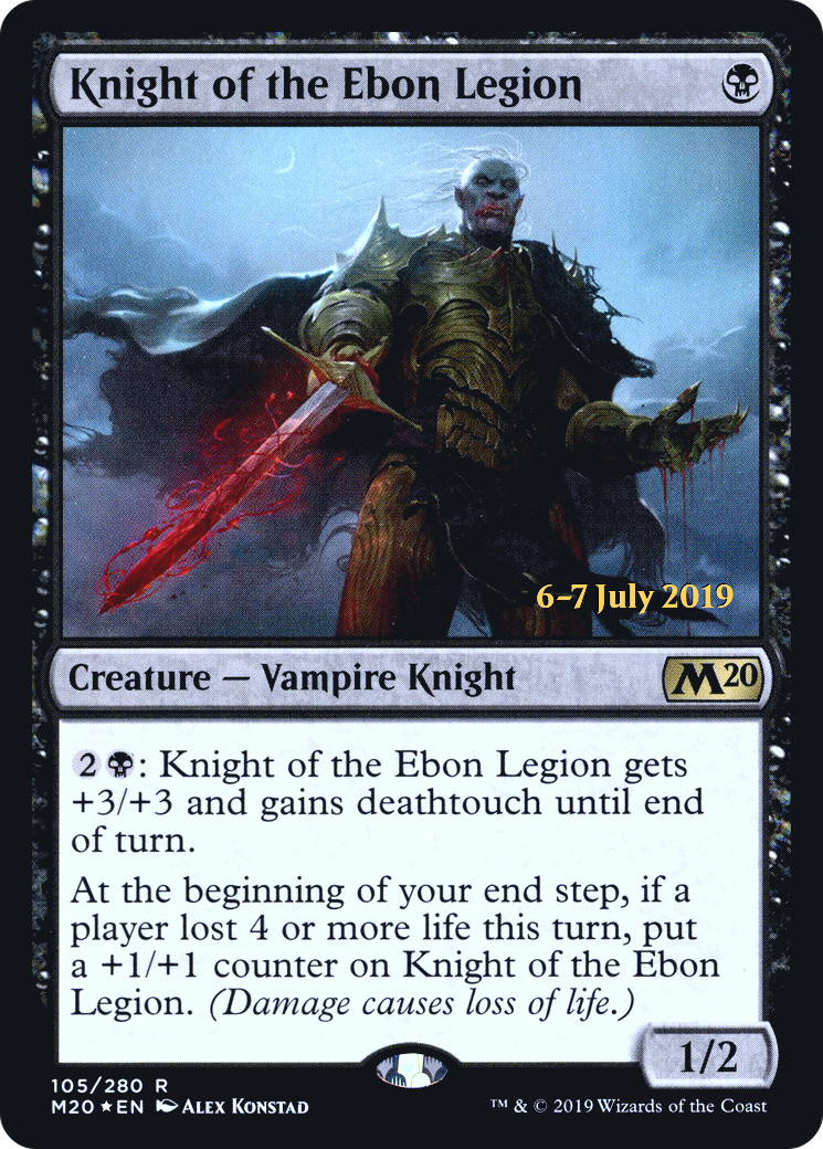 Knight of the Ebon Legion (PRE-105) [Core Set 2020 Promos] Foil MTG Single Wizards of the Coast