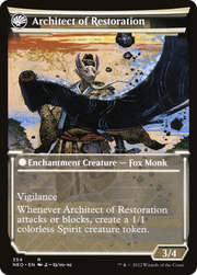 The Restoration of Eiganjo // Architect of Restoration (NEO-354) [Kamigawa: Neon Dynasty] (Showcase) Foil MTG Single Wizards of the Coast