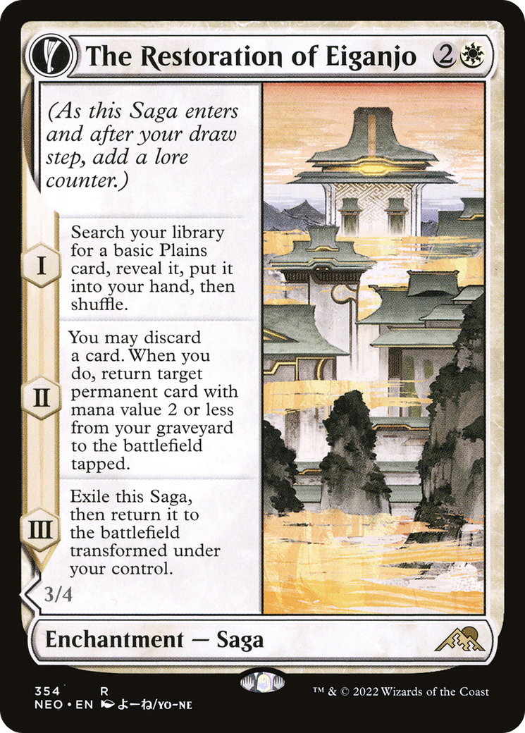 The Restoration of Eiganjo // Architect of Restoration (NEO-354) [Kamigawa: Neon Dynasty] (Showcase) Foil MTG Single Wizards of the Coast