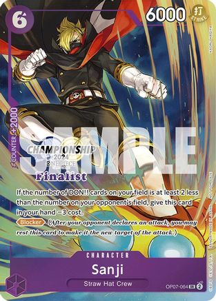 Sanji (Championship 2024 Finalist Card Set) (OP07-064) [One Piece Promotion Cards] Foil One Piece Single Bandai