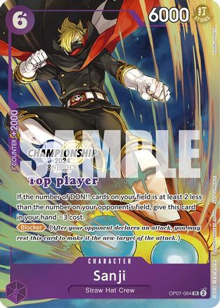 Sanji (Championship 2024 Top Player Pack) (OP07-064) [One Piece Promotion Cards] Foil One Piece Single Bandai