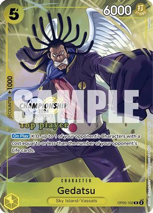 Gedatsu (Championship 2024 Top Player Pack) (OP05-102) [One Piece Promotion Cards] Foil One Piece Single Bandai