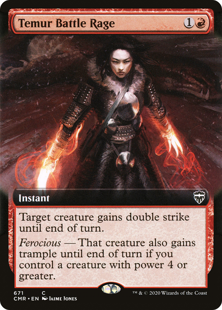 Temur Battle Rage (CMR-671) [Commander Legends] (Extended Art) Foil MTG Single Wizards of the Coast