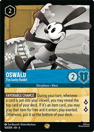 Oswald - The Lucky Rabbit (142/204) [Azurite Sea] Cold Foil Lorcana Single Disney