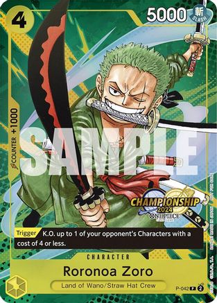 Roronoa Zoro (CS 2024 Event Pack) (P-042) [One Piece Promotion Cards] Foil One Piece Single Bandai