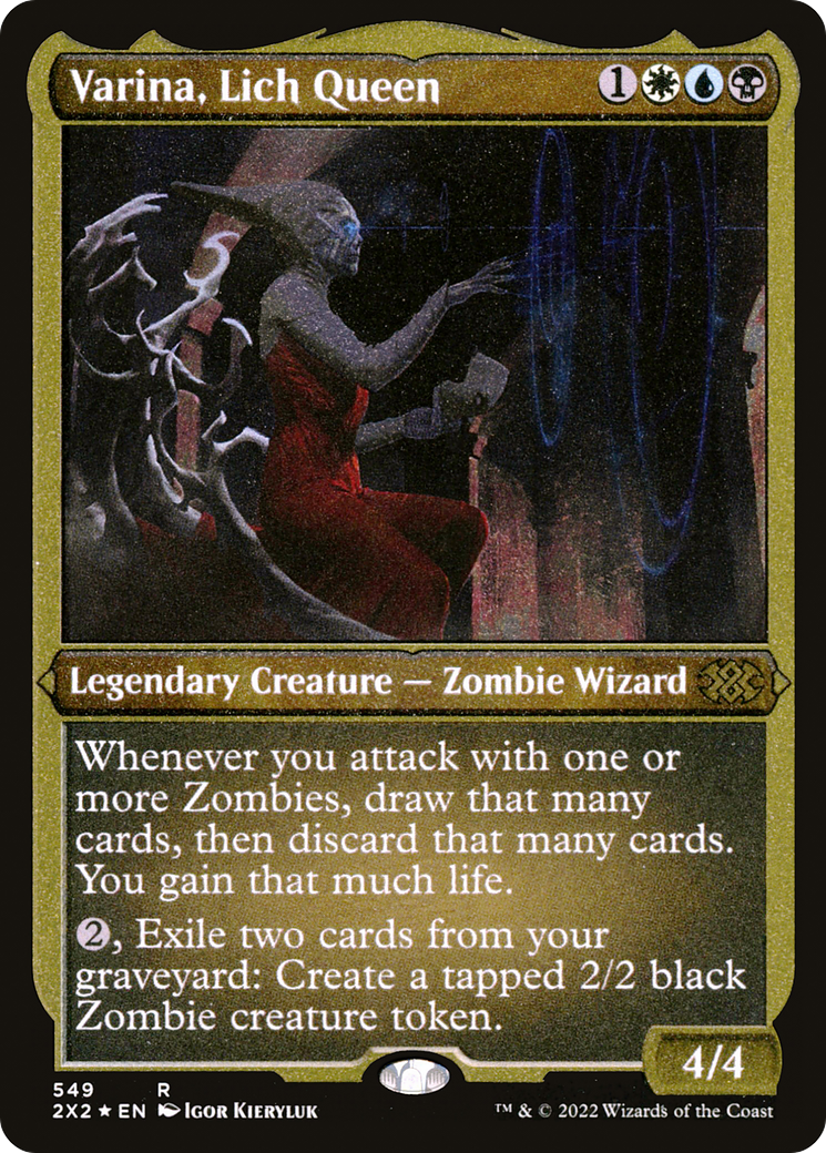 Varina, Lich Queen (Foil Etched) (2X2-549) [Double Masters 2022] Foil MTG Single Wizards of the Coast