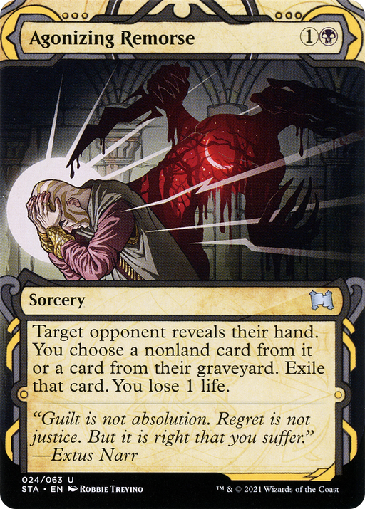 Agonizing Remorse (STA-024) [Strixhaven Mystical Archive] (Showcase) (Borderless) Foil MTG Single Wizards of the Coast